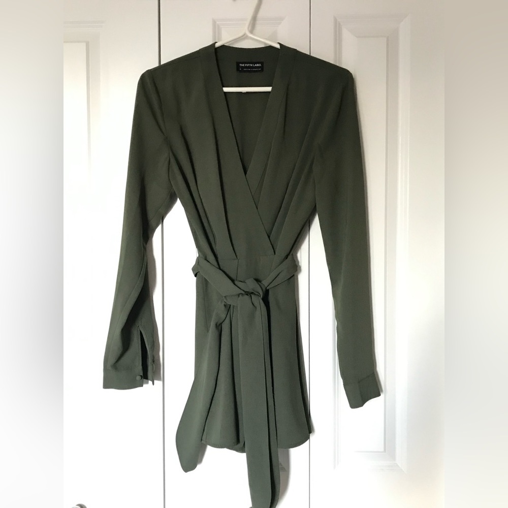 The fifth label womens long sleeve romper size medium olive green